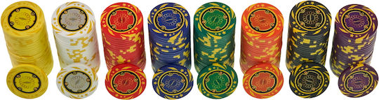 Set of 500 Poker Chips Quattro 14g Luxury Wooden Box