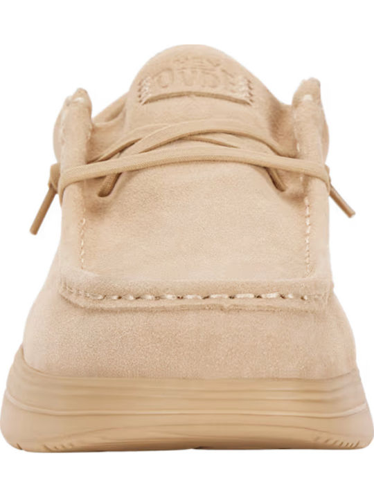 Wendy Leather Women's Moccasins in Beige Color