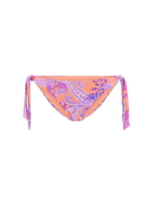 Bikini Bottoms Slip with Laces Orange Purple E5GO23KCR52 P34R