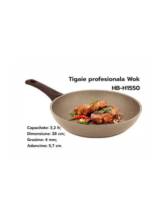 Hausberg Wok din Aluminiu cu Strat de Piatră 28cm