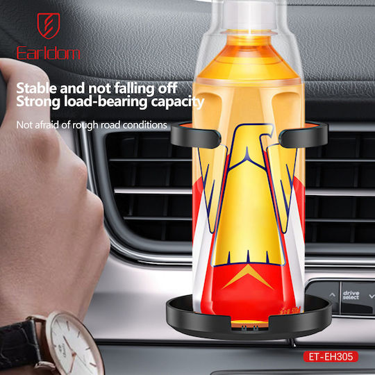 Earldom Car Cup Holder 1 Position for AC Vents in Black Color