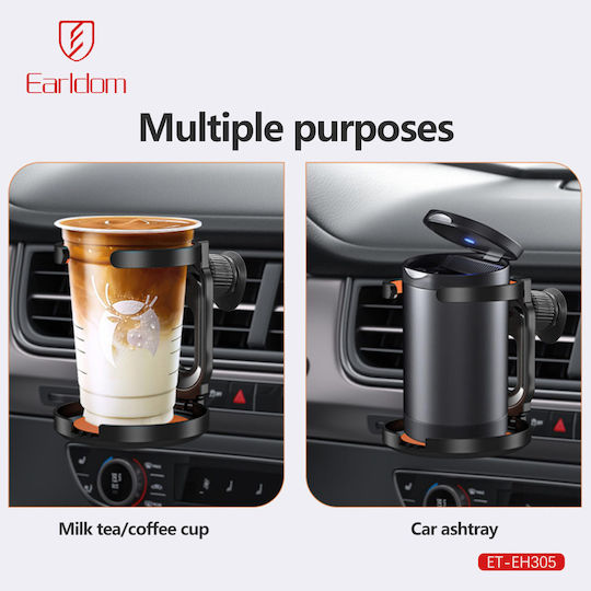 Earldom Car Cup Holder 1 Position for AC Vents in Black Color