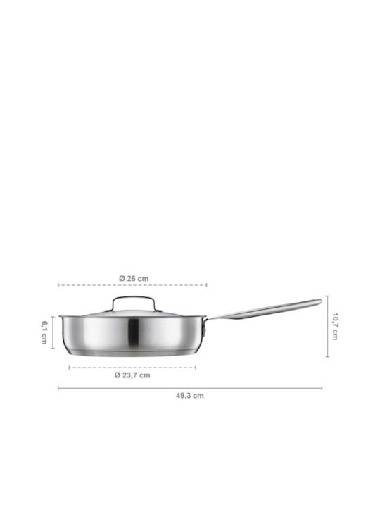 Fiskars Pan Mit Deckel aus Stahl mit Antihaftbeschichtung 26cm