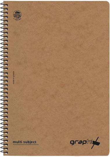 Typotrust Spiral Notebooks Ruled A4 4 Subjects Graphix 6pcs (Μiscellaneous colours)
