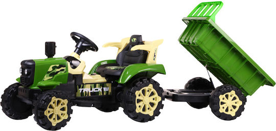 Kids Electric Tractor with Trailer 6 Volt Green for 5+ Years
