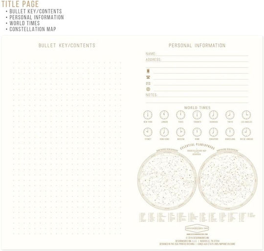 Designworks Σημειωματάριο 240 Φύλλων Ριγέ με Σκληρό Εξώφυλλο Χρυσό