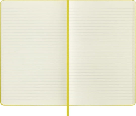 Moleskine Notebook Large 13x21 Silk Notebook 240 Sheets Ruled with Elastic Yellow