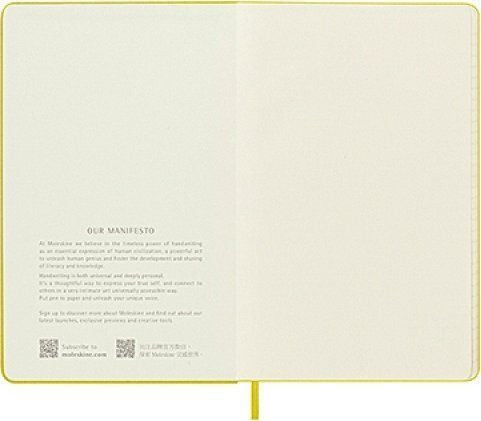 Moleskine Notebook Large 13x21 Silk Notebook 240 Sheets Ruled with Elastic Yellow