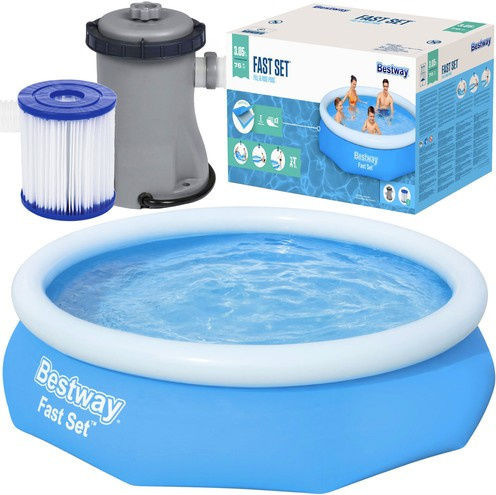 Bestway Round PVC Swimming Pool 3,638lt Inflatable 305x76cm Light Blue