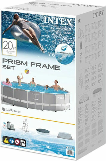 Intex Ultra Frame Prism Кръгъл Басейн 32.695л с Метална Рамка 610x132см Сив