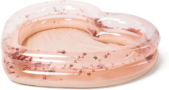 Vintage Lovers Καρδιά Παιδική Πισίνα PVC 117.6lt Φουσκωτή 108x121x26εκ. Ροζ