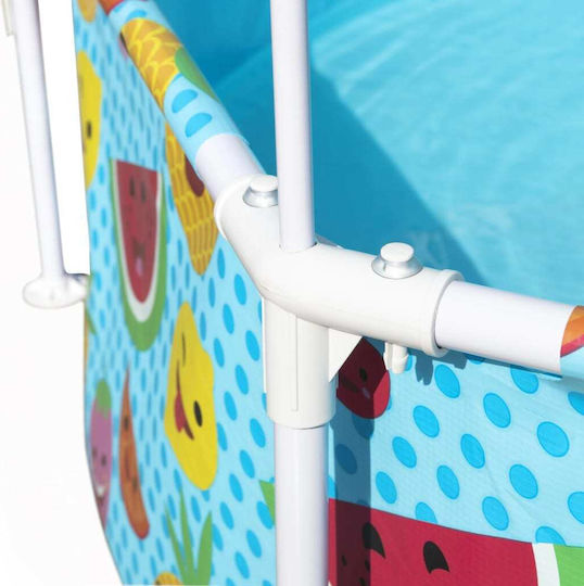 Bestway Детски Кръгъл Басейн PVC 1688л с Метална Рамка 244x51см Оранжев