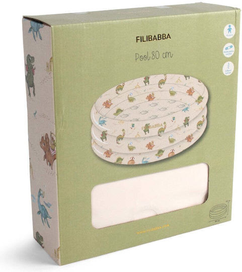 Filibabba Alfie Children's Round Swimming Pool PVC 43L Inflatable Beige