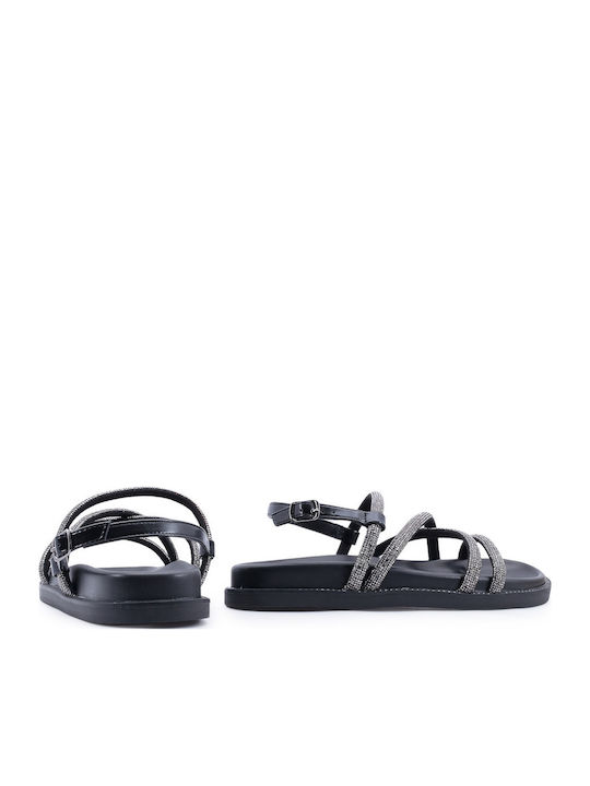 Flache Sandalen für Damen in Schwarz Farbe