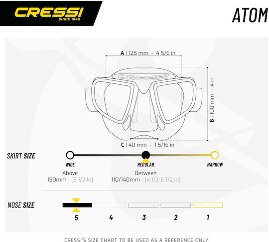 CressiSub Silicone Diving Mask Atom Blue