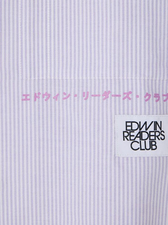 Reader S Club Κοντομάνικο Βαμβακερό Πουκάμισο Λιλά