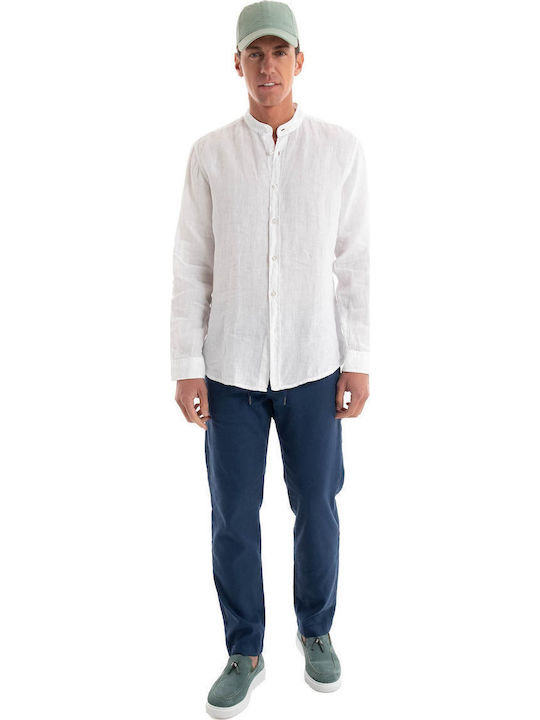 Long-sleeved Linen Shirt White