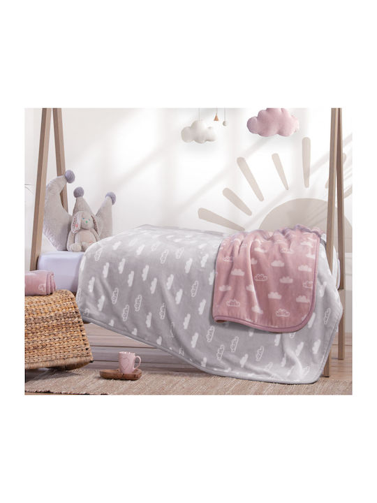 Nef-Nef Homeware Blanket Nursery Swaddling Blankets Clouds Velvet Gray 75x100cm