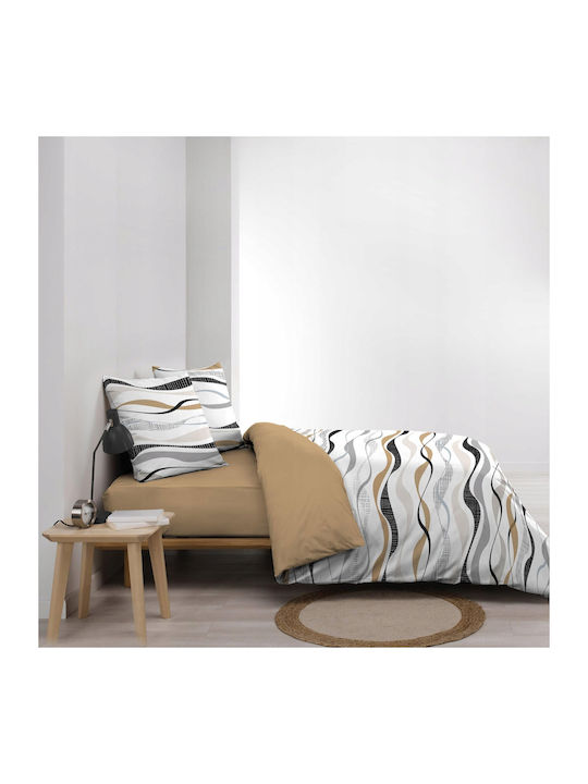 Douceur d'Intérieur Duvet Cover Set Cotton Queen with 2 Pillowcases 240x220 Natura Natura