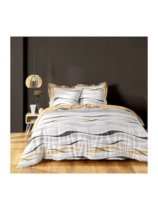 Douceur d'Intérieur Duvet Cover Set Cotton Queen with 2 Pillowcases 240x220 Natura Natura