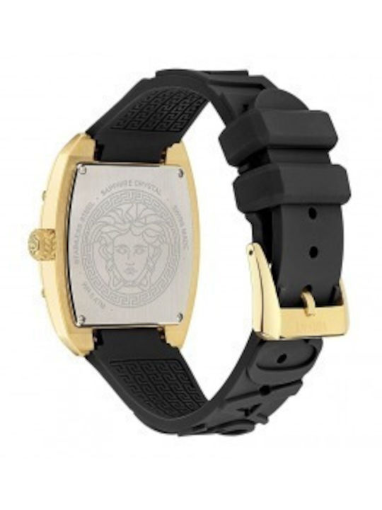 Versace Lady Women's Watch with Black Rubber Strap