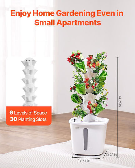 Vevor Hydroponic Growing System 30 Pods Smart Hydroponic Tower Κυκλοφορία Νερού