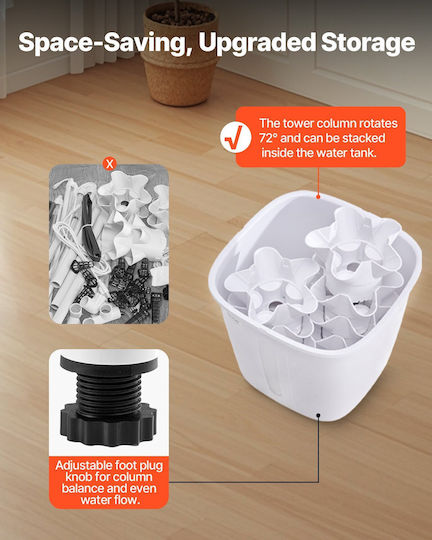 Vevor Hydroponic Growing System 30 Pods Smart Hydroponic Tower Κυκλοφορία Νερού