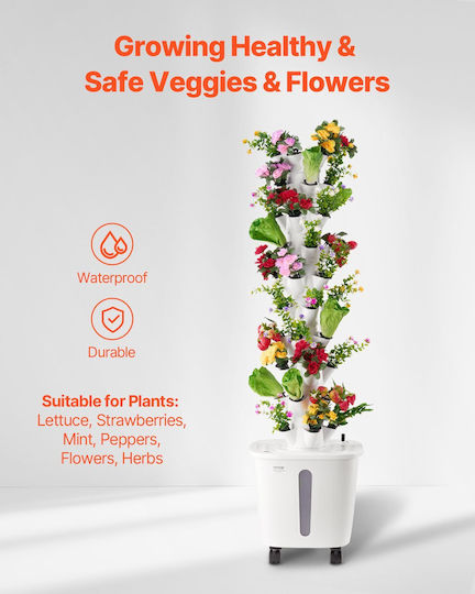 Vevor Hydroponic Growing System Wheel 50 Pods Hydroponic Tower Garden