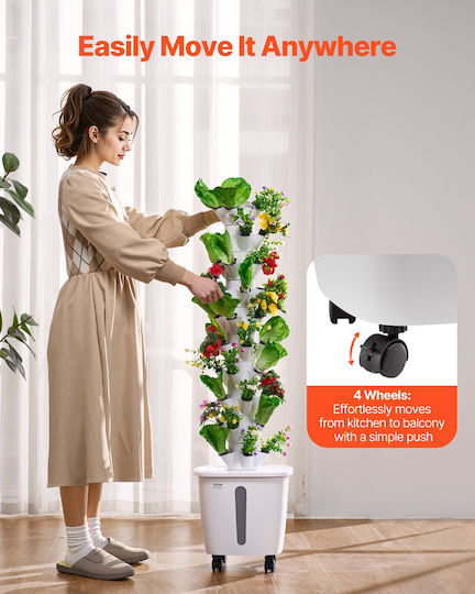 Vevor Hydroponic Growing System Wheel 50 Pods Hydroponic Tower Garden