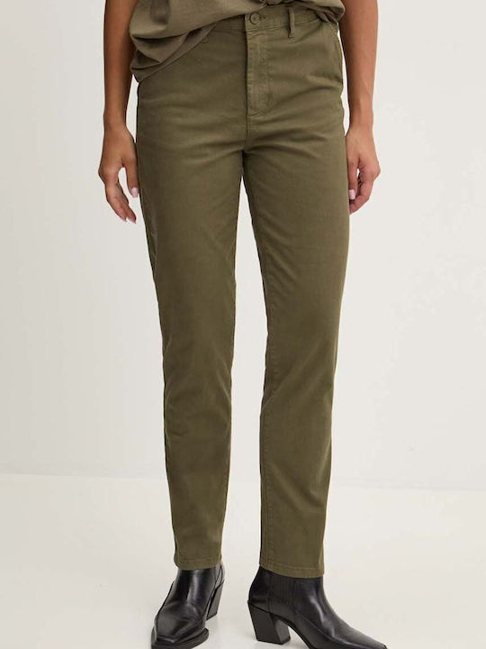 Women's Chino Trousers Slim Fit Khaki