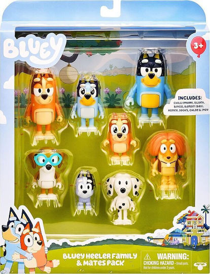 Bluey Family Friends 8 Piece Figure Set