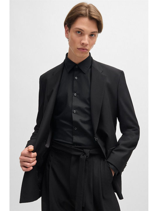 Ermo Long-sleeved Cotton Shirt Black