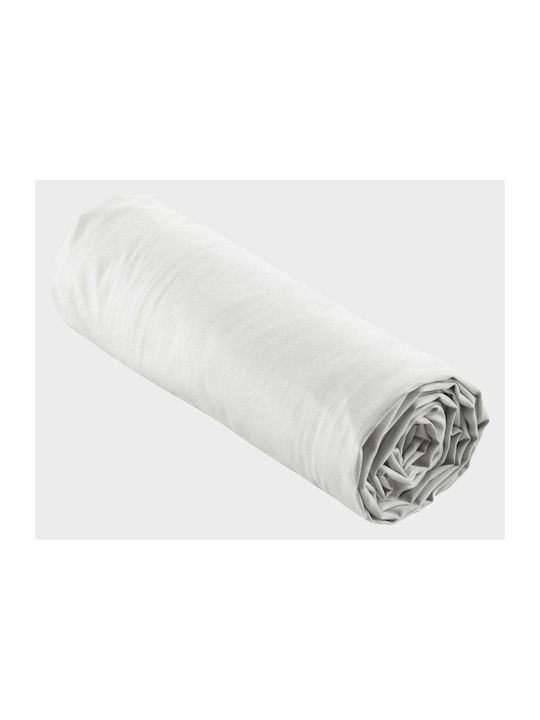 Douceur d'Intérieur Σεντόνι Υπέρδιπλο με Λάστιχο 160x200εκ. White