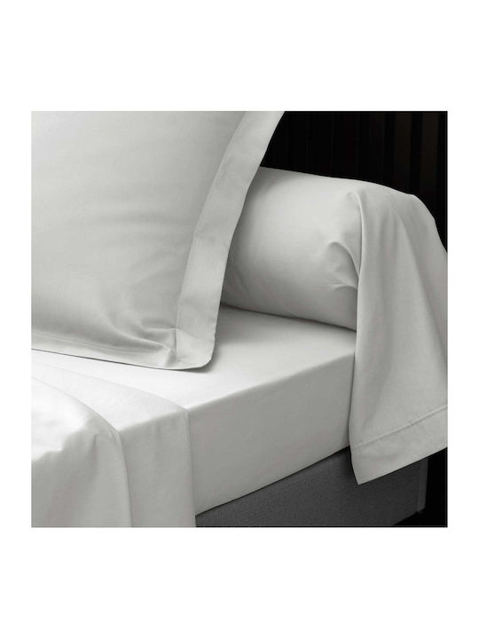 Douceur d'Intérieur Σεντόνι Υπέρδιπλο με Λάστιχο 160x200εκ. White