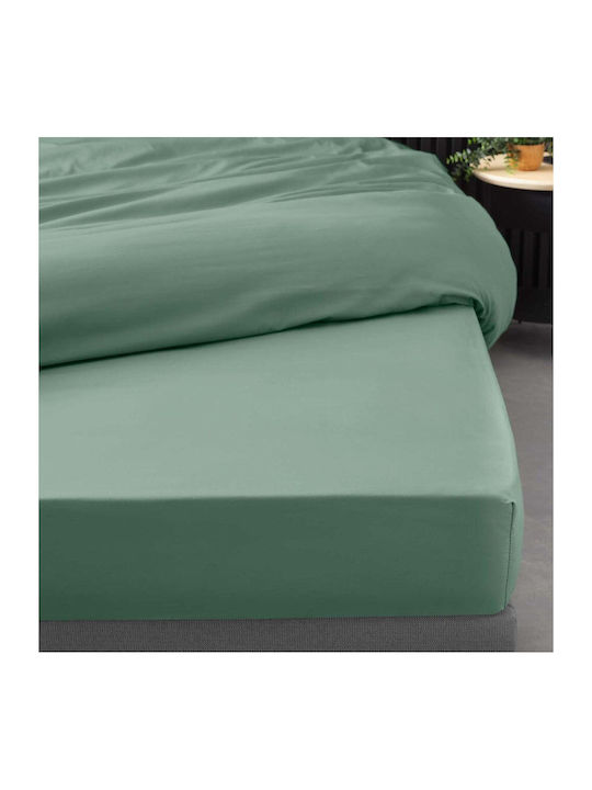Douceur d'Intérieur Sheet Super-Double with Elastic 160x200cm. Lime Green