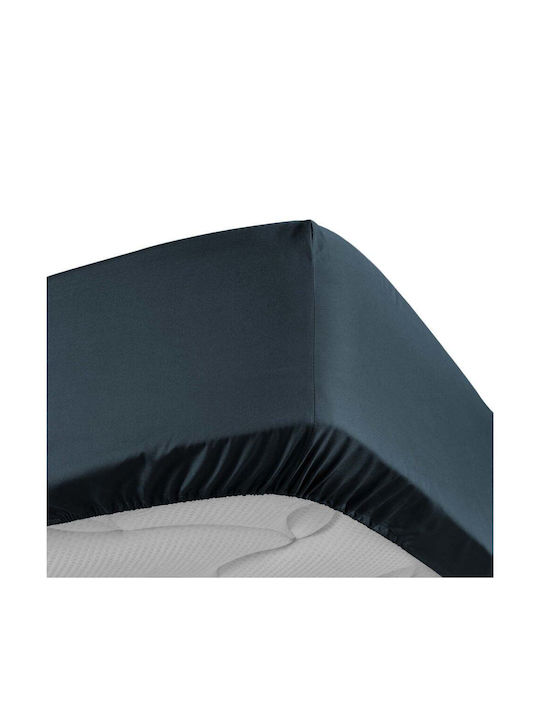 Douceur d'Intérieur Sheet Super-Double with Elastic 160x200cm. Night Blue