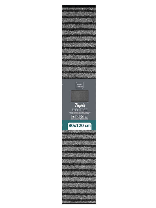 Douceur d'Intérieur Entrance Mat Anti-slip Gray 120x80cm Thickness 10mm