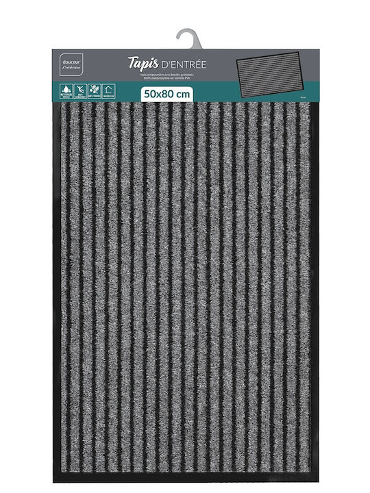 Douceur d'Intérieur Entrance Mat Anti-slip Gray 80x50cm Thickness 10mm