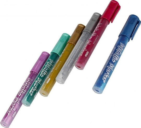 Starpak Metallic Drawing Markers 2mm Thick Set 6pcs