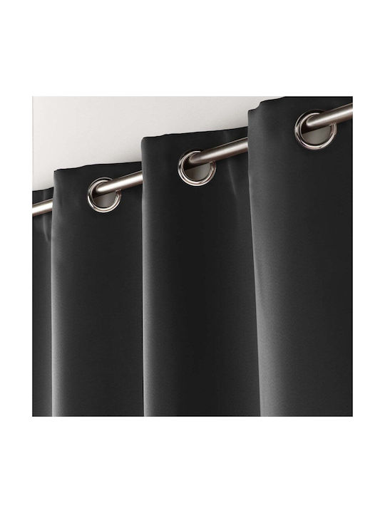 Douceur d'Intérieur Curtain Blackout Window with Grommet Occult Black 135x280cm