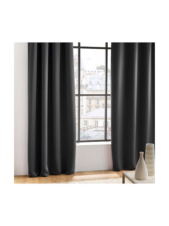 Douceur d'Intérieur Curtain Blackout Window with Grommet Occult Black 135x280cm