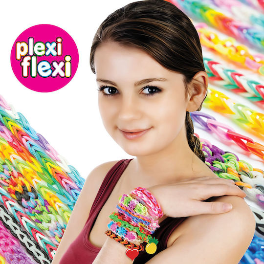 AS Hair Ties Plexi Flexi Plexi Flexi Bag 800 Elastics & 8 Accessories - Light Blue For Children 5+ Years