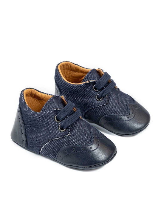 Babywalker Micro Brogues Weiche Sohle Marineblau