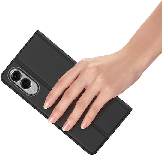 Dux Ducis Skin Pro Book Silicone / Synthetic Leather / Leather Black (Galaxy S25)