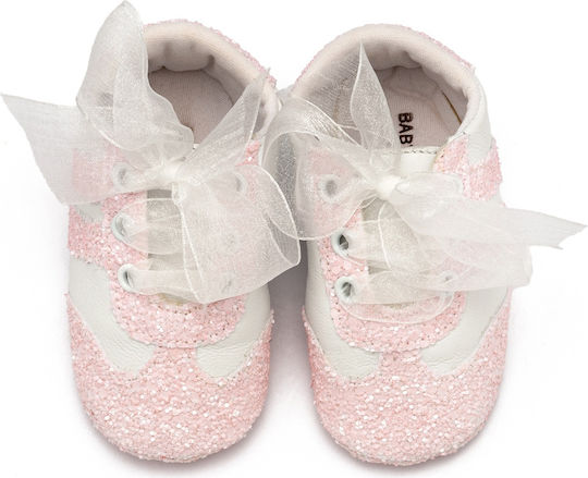 Babywalker Silver Baptism Leather Sneakers