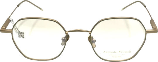 Alexander Wintsch Aw6139 C4 Women's Metal Geometric Prescription Glasses Matte Gold