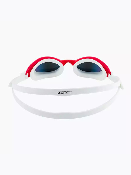 Zone3 Attack Red White Swimming Goggles