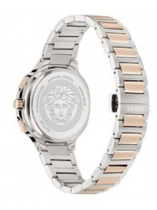 Versace Women's Watch Chronograph with Silver Metal Bracelet