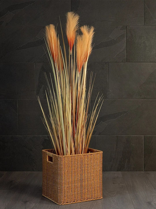 GloboStar Artificial Garden Caves Übertopf Rattan Beige 32x28x30εκ.