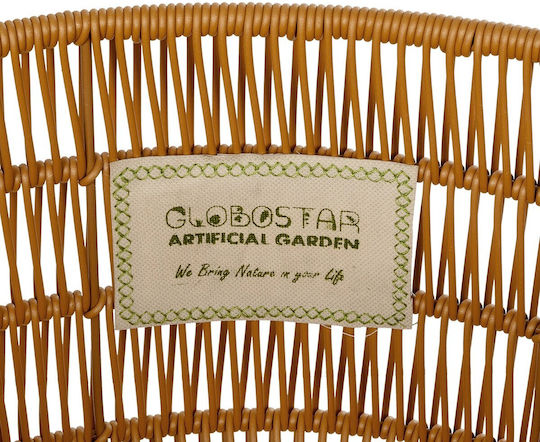 GloboStar Artificial Garden Cocoa Ghiveci Rattan Bej 30x30x40εκ.